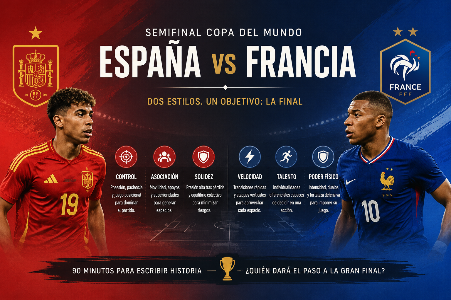 España – Francia: la semifinal del Mundial que enfrentará dos modelos de entender el fútbol